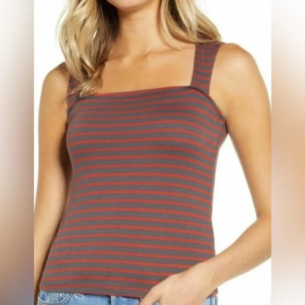 NWT articles of society gray and red stripe XS tank top would fit a small